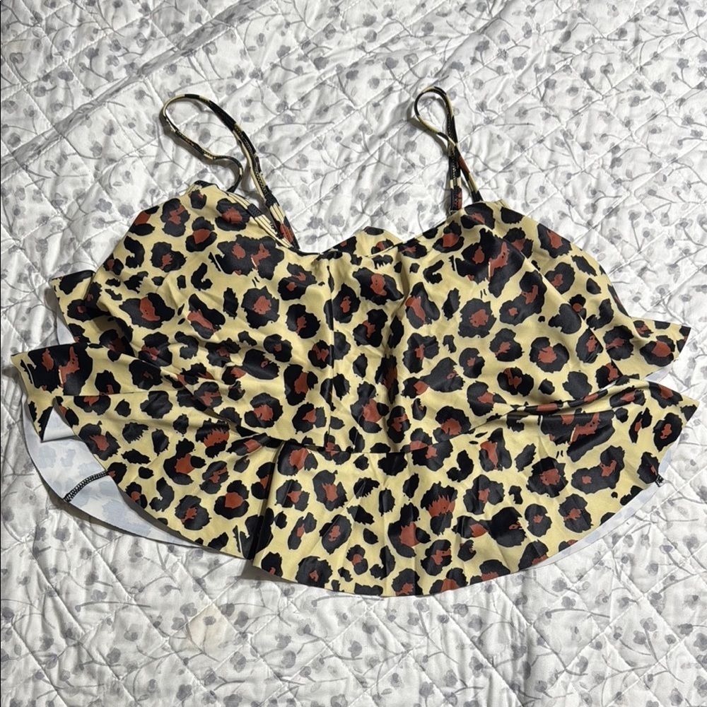 Leopard Print Women's swim Top XL